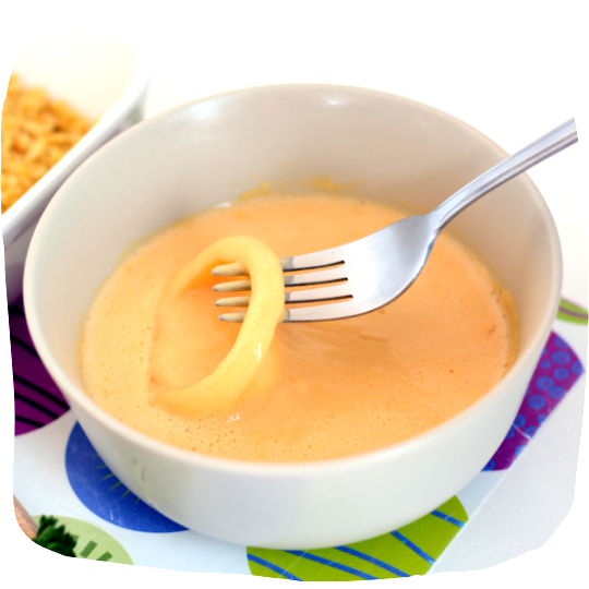 Image of With a fork, whisk the milk and egg into the...